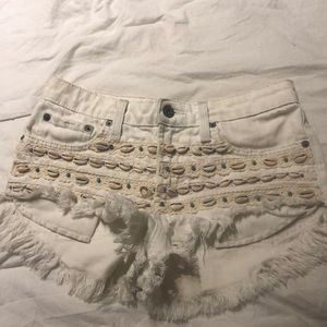White LF Seashell shorts